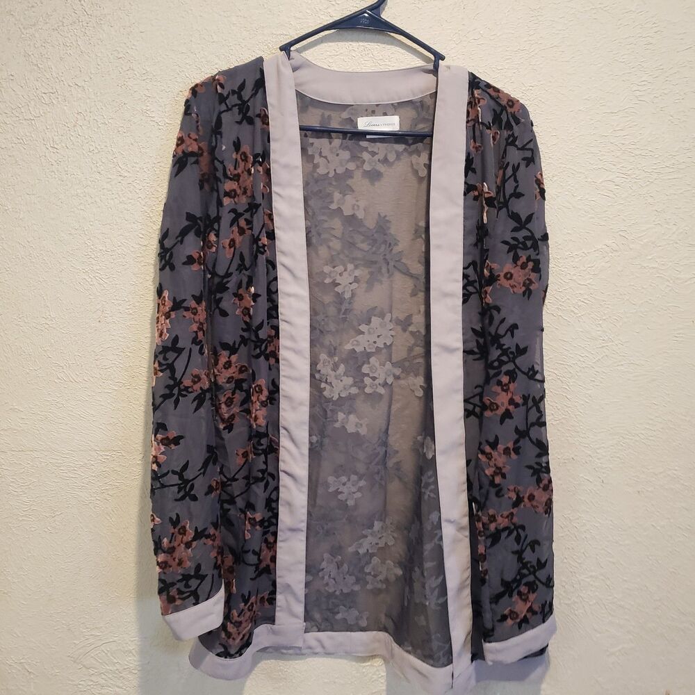 lovers+ friends kimono shawl size x small Pink Floral blue boho Oversized